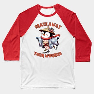 Ice skating penguin Baseball T-Shirt